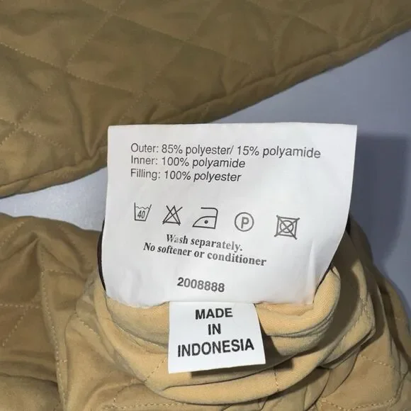 Barbour Mustard Yellow Shaped Microfibre Quilt Short Jacket Women Size XL/ 14 - Picture 12 of 12